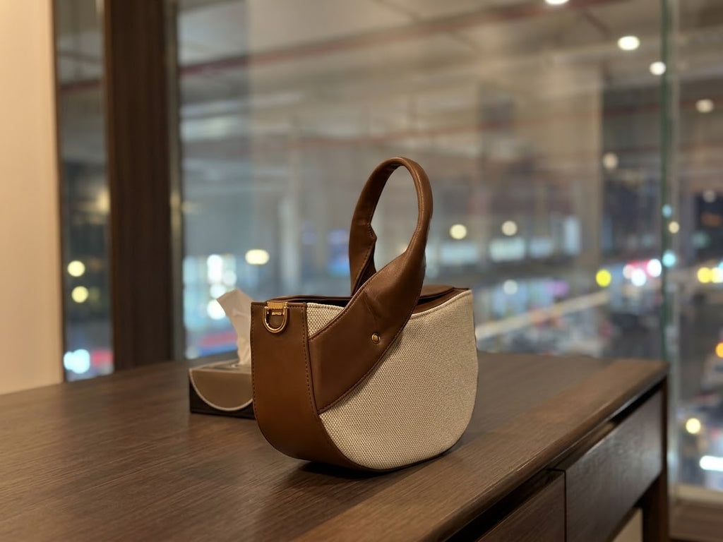 HALF MOON Dual-Textured Crescent Crossbody & Top Handle Bag ( ALLOW TO OPEN WITH FREE SHIPPING )