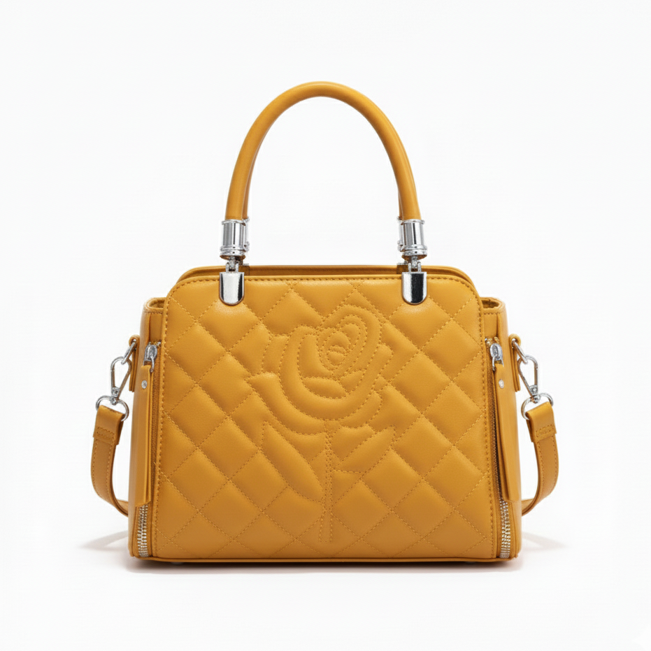 Flower Embossed Handbag