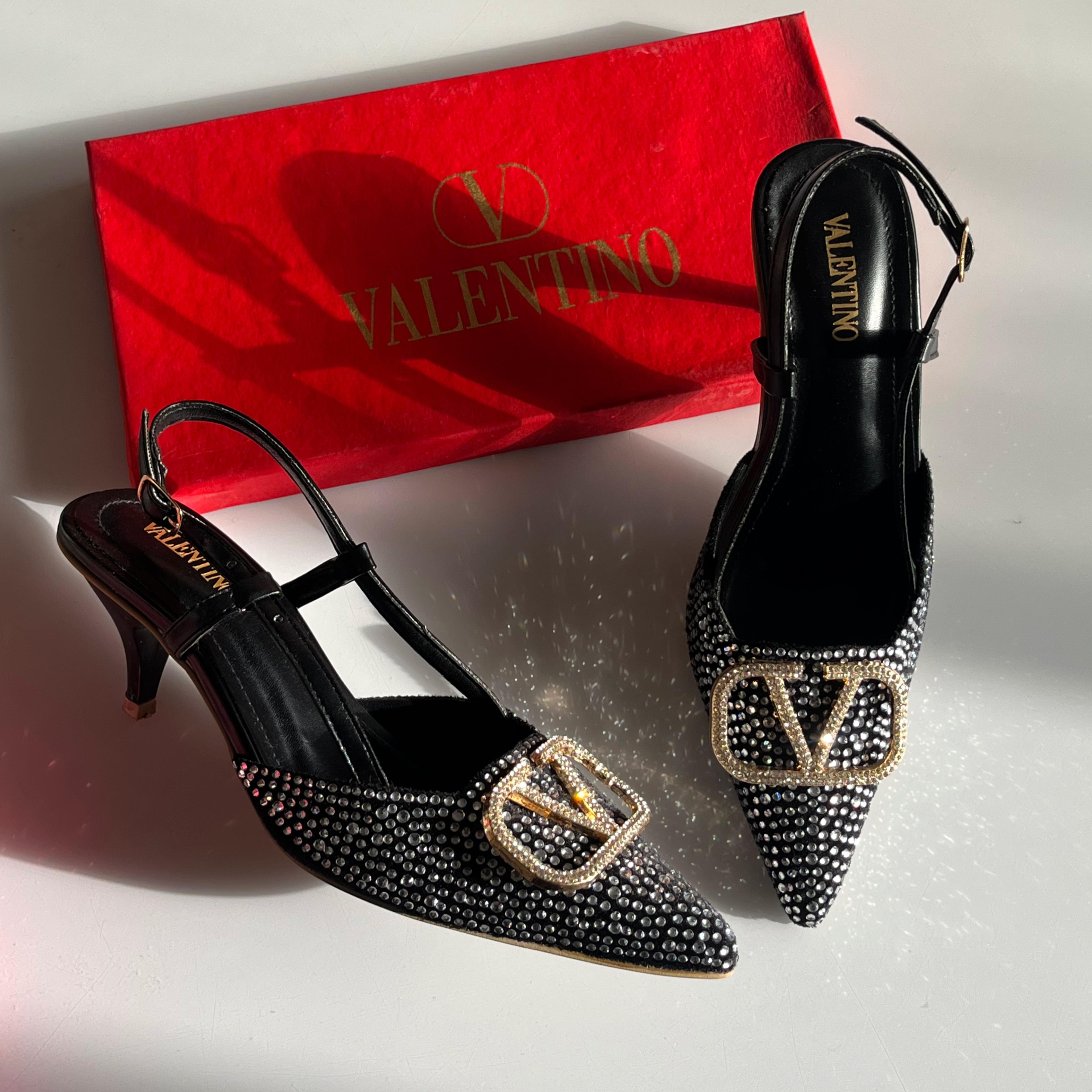 Crystal V Slingback Heels( ALLOW TO OPEN AND FREE SHIPPING )