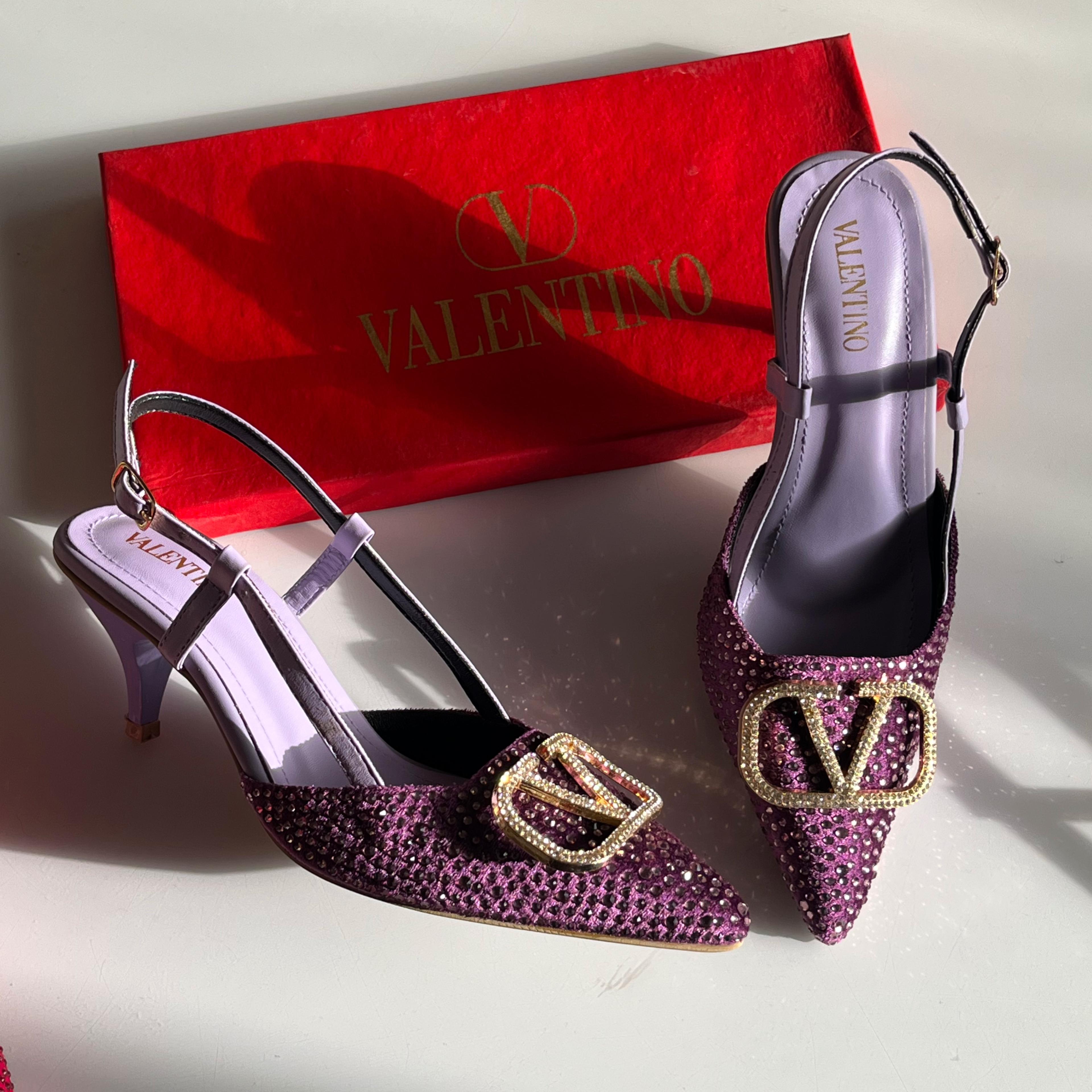 Crystal V Slingback Heels( ALLOW TO OPEN AND FREE SHIPPING )