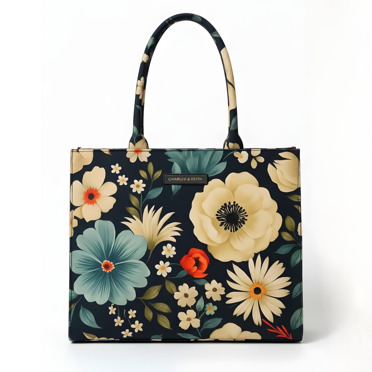 Floral Print Tote Bag