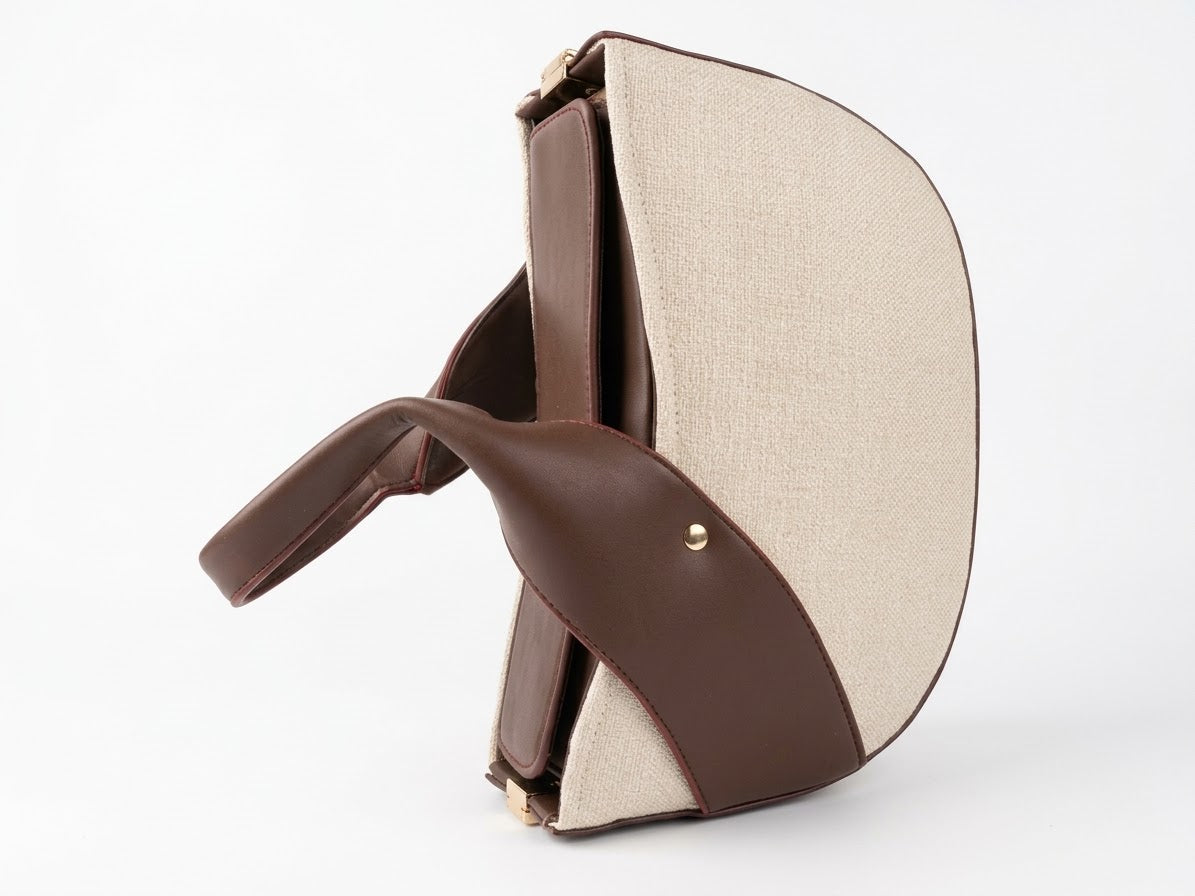 HALF MOON Dual-Textured Crescent Crossbody & Top Handle Bag ( ALLOW TO OPEN WITH FREE SHIPPING )