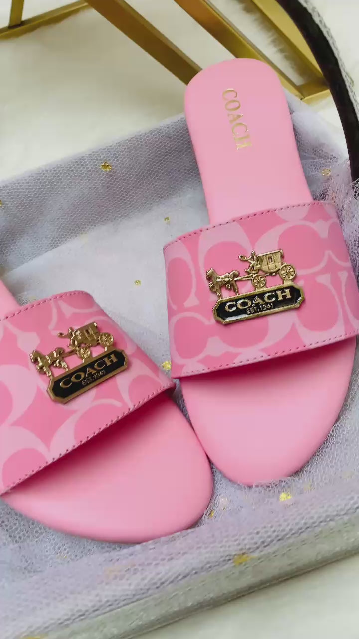Coach copy Monogram Slide Sandals.( ALLOW TO OPEN AND FREE SHIPPING )