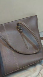 Classic Textured Shoulder Tote Bag