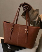 Classic Textured Shoulder Tote Bag