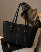 Classic Textured Shoulder Tote Bag