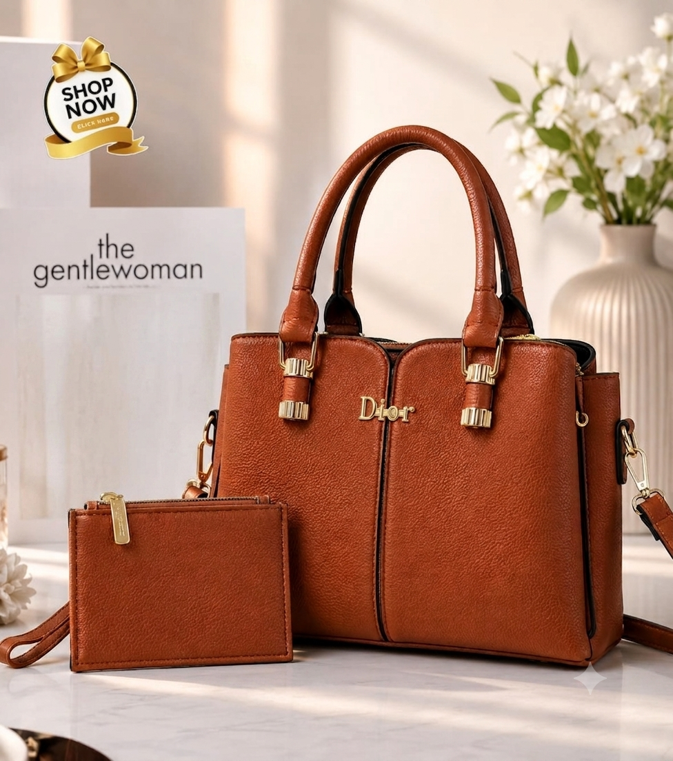 Dior 2pc hand bag set( ALLOW TO OPEN AND FREE SHIPPING )