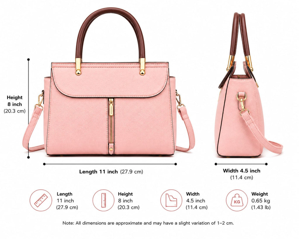 3 zipper shoulder bag