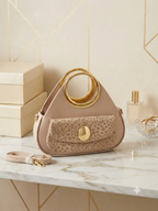 Elegant Ring-Handle Imported  Handbag( ALLOW TO OPEN AND FREE SHIPPING )