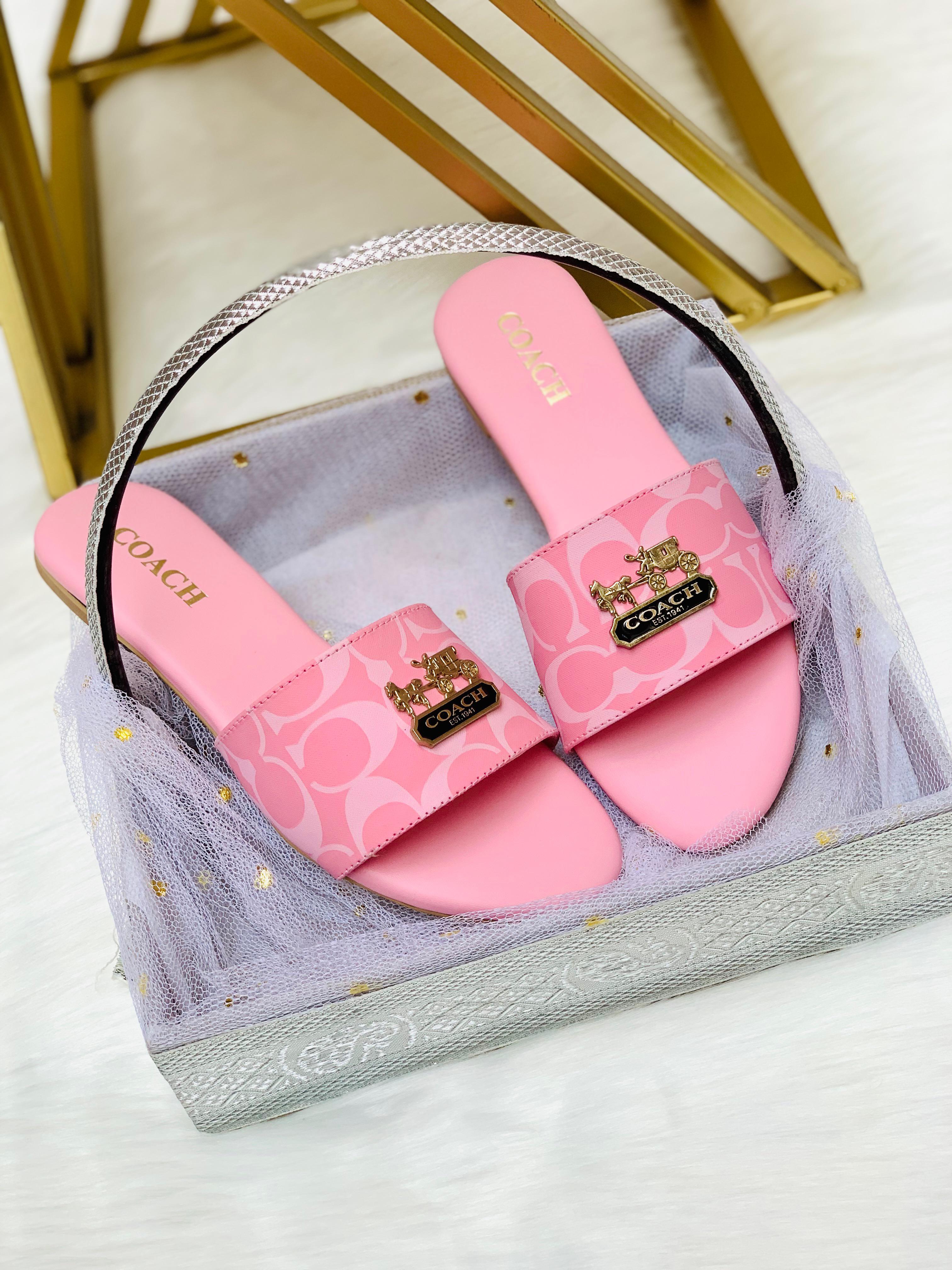 Coach copy Monogram Slide Sandals.( ALLOW TO OPEN AND FREE SHIPPING )