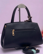 Elegant Top-Handle Structured Handbag with Scarf Accent