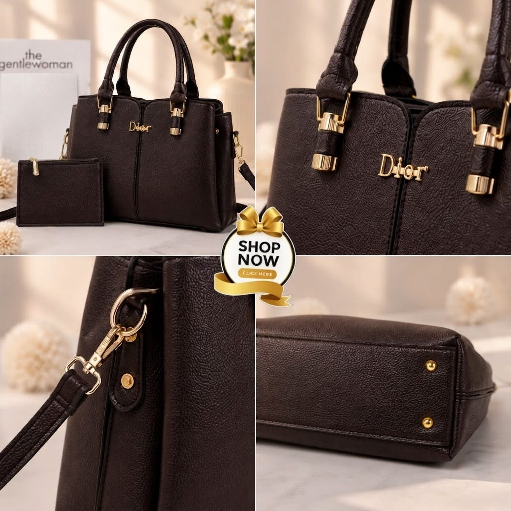 Dior 2pc hand bag set( ALLOW TO OPEN AND FREE SHIPPING )