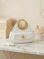 Elegant Ring-Handle Imported  Handbag( ALLOW TO OPEN AND FREE SHIPPING )